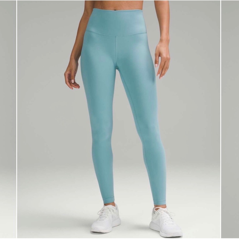 Lululemon Wunder Train High Rise Tight 25" Teal Blue Everlux Leggings Size 2